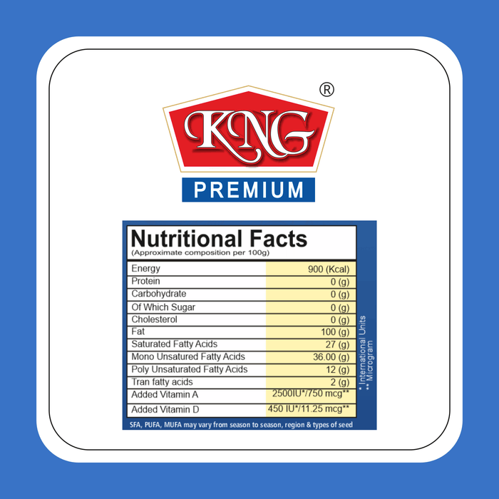 KNG Peanut Health Refined Cooking Oil Nutrition