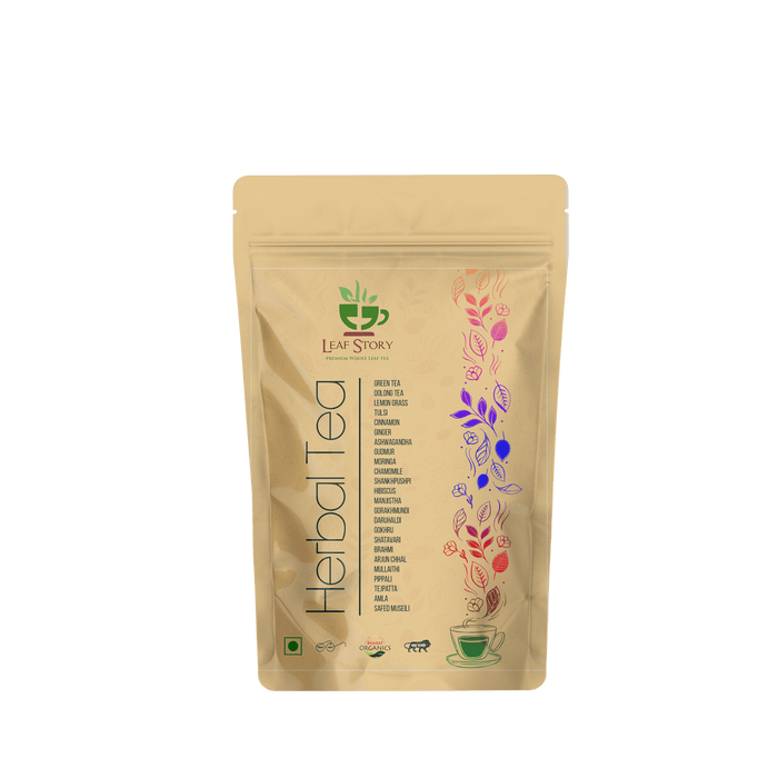 Bharat Organics Whole Leaf Herbal Tea, Pouch, 50 Gms