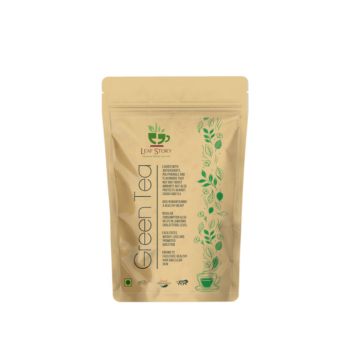 Bharat Organics Whole Leaf Green Tea, Pouch, 50 Gms